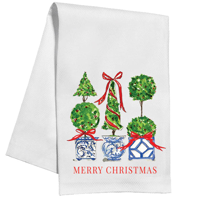 Christmas Topiary Trio Kitchen Towel