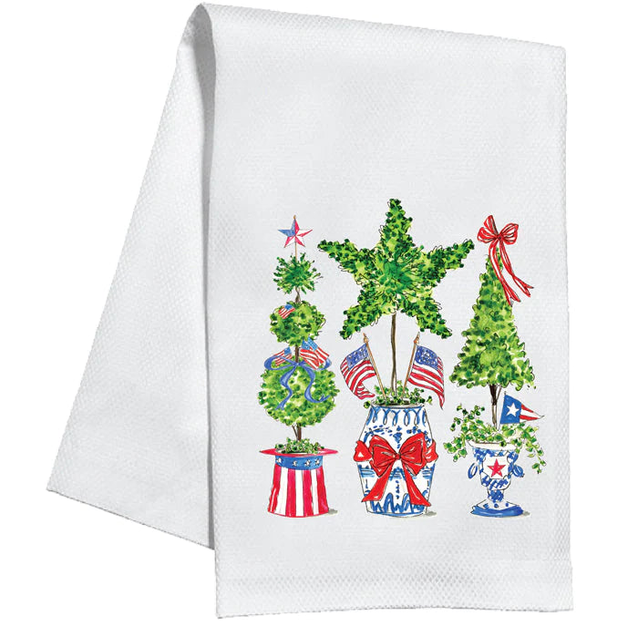 Patriotic Topiary Trio Kitchen Towel