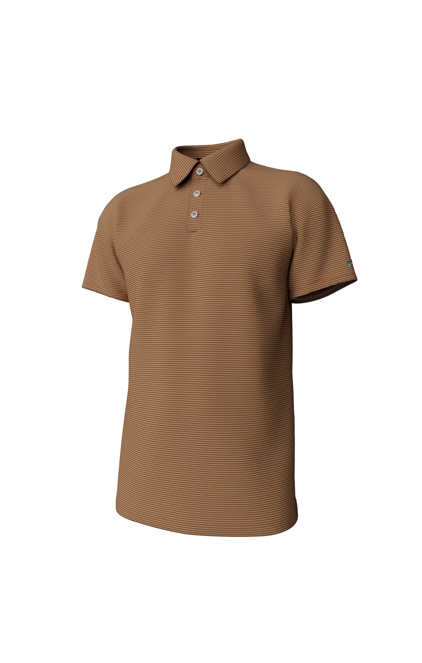 Southern Point Hinton Stripe Performance Polo, Adobe/Sandstone
