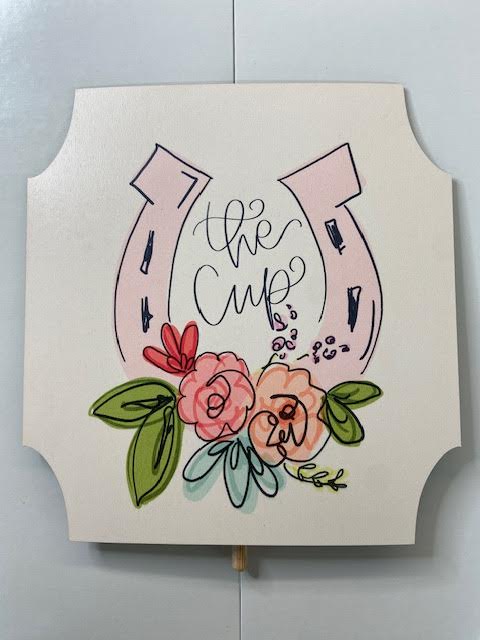 Doodles By Rebekah Pink Horseshoe "The Cup" 12' Topper