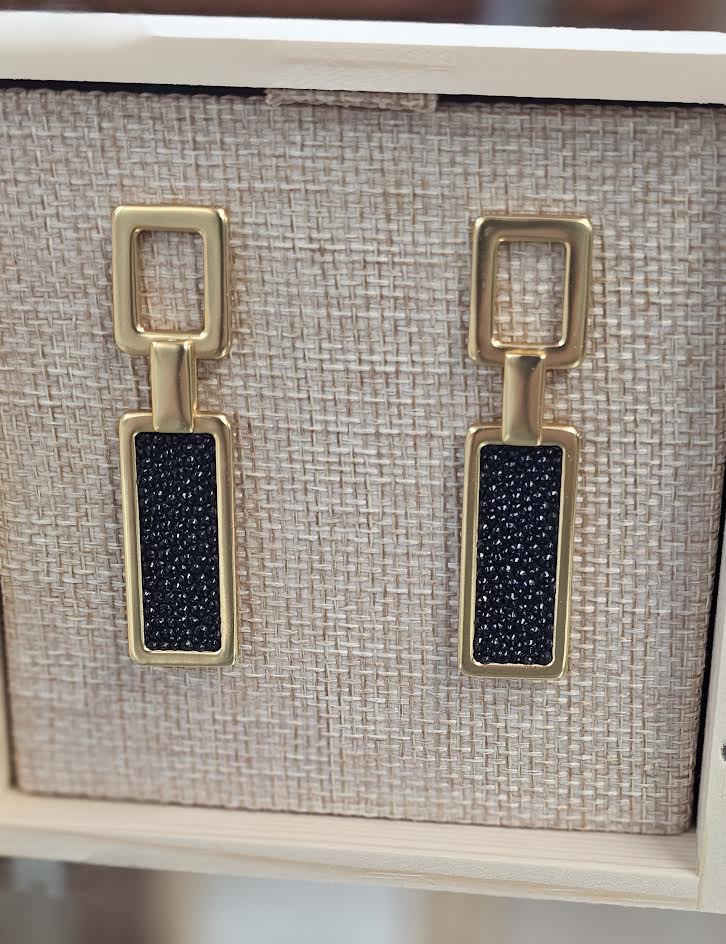 Isabella Drop Earring, Stingray Leather
