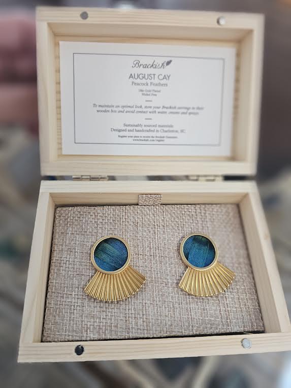 BRACKISH AUGUST CAY LARGE FAN GOLD EARRING
