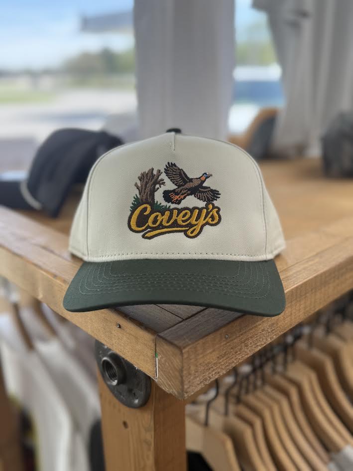 Covey's Vintage Turkey Hat, Ivory/ Dark Green