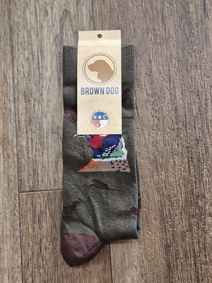 Brown Dog Hosiery Pheasant Head, Sage