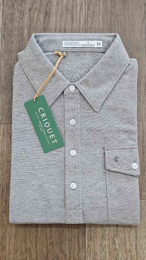 Criquet Long Sleeve Players Shirt, Heather Gray