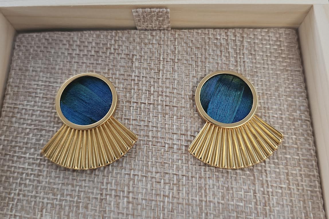BRACKISH AUGUST CAY LARGE FAN GOLD EARRING