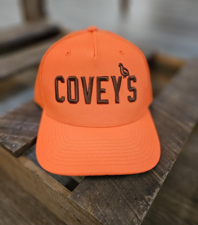 Covey's Logo Hat, Blaze Orange with Brown Logo