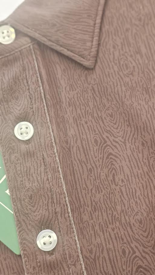 Criquet Performance Sport Range Polo, Woodgrain Print- Oak