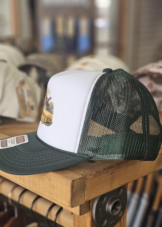 Covey's Vintage Turkey Foamie Hat, Green/White