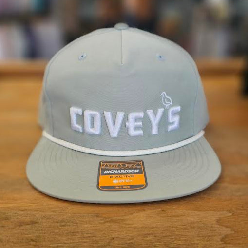 Covey's Logo Hat, Dusty Blue with White Rope