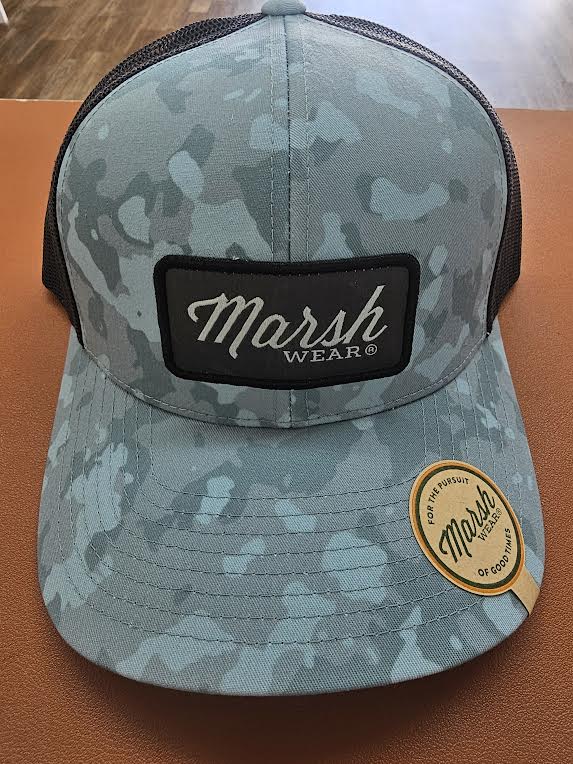 Marsh Wear Script Trucker Trellis Hat, Foxhole Camo