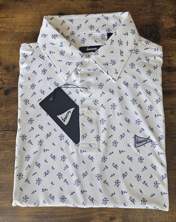 breezy Windy Lavender Short Sleeve Polo