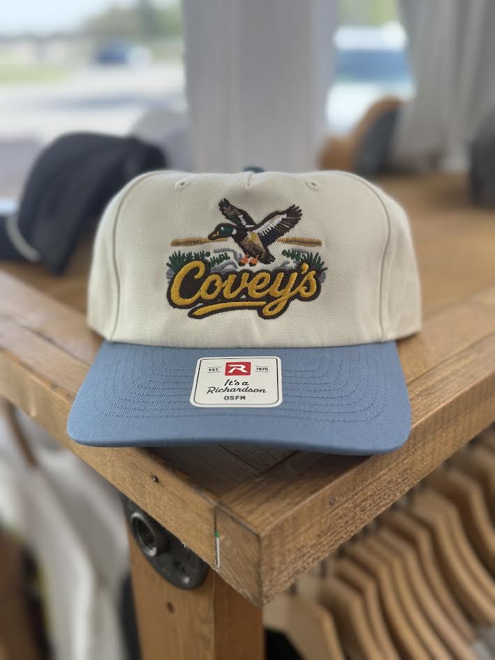 Covey's Vintage Duck Hat, Cream/ Light Denim