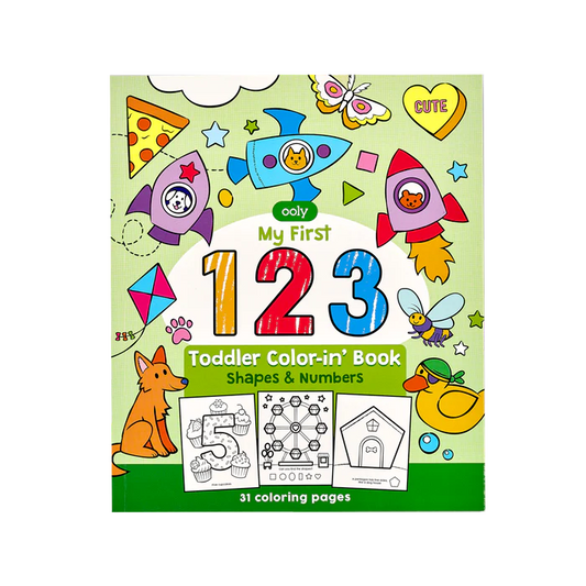 OOLY 123: Shapes + Numbers Toddler Coloring Book