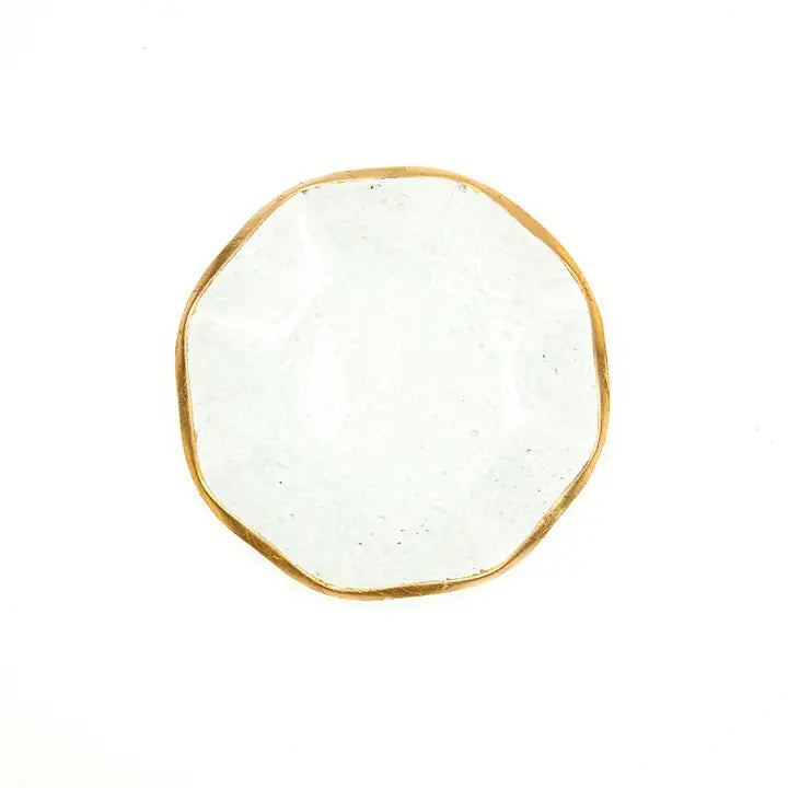 Austria Glass Trinket Dish Clear/Gold
