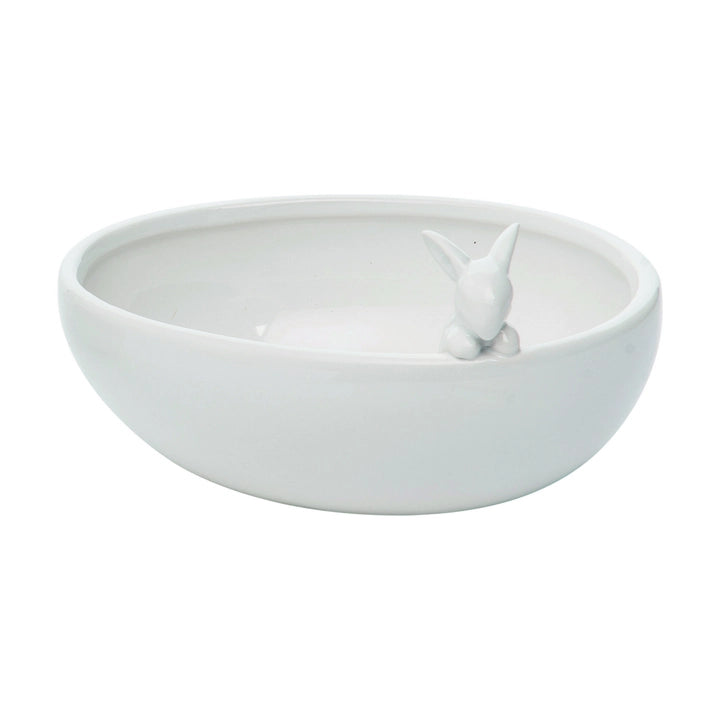 Ceramic 6.3" White Easter Bunny Bowl
