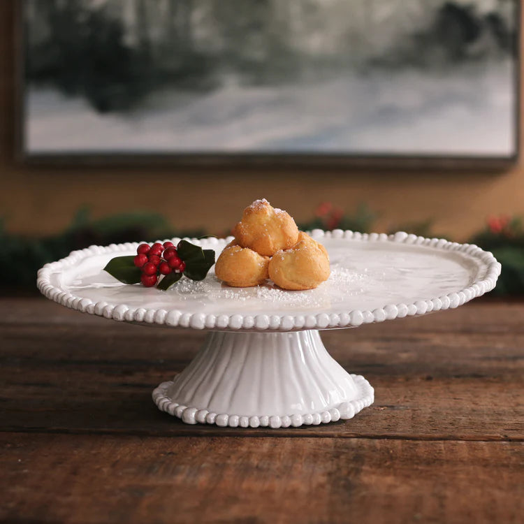 Beatriz Ball VIDA Alegria Pedestal Cake Plate, White