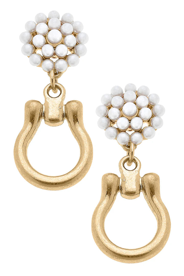 Canvas Trigger Horsebit Earrings