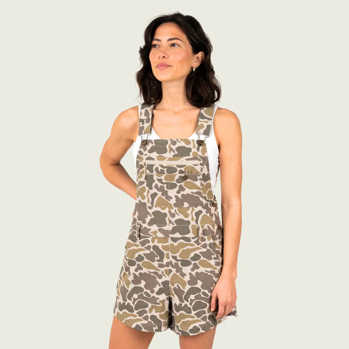 Marsh Wear Women's Escape Shortalls, Khaki Mallard Camo