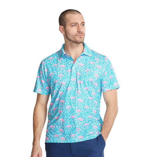 Chubbies The Domingo Performance Polo, Bright Blue Solid