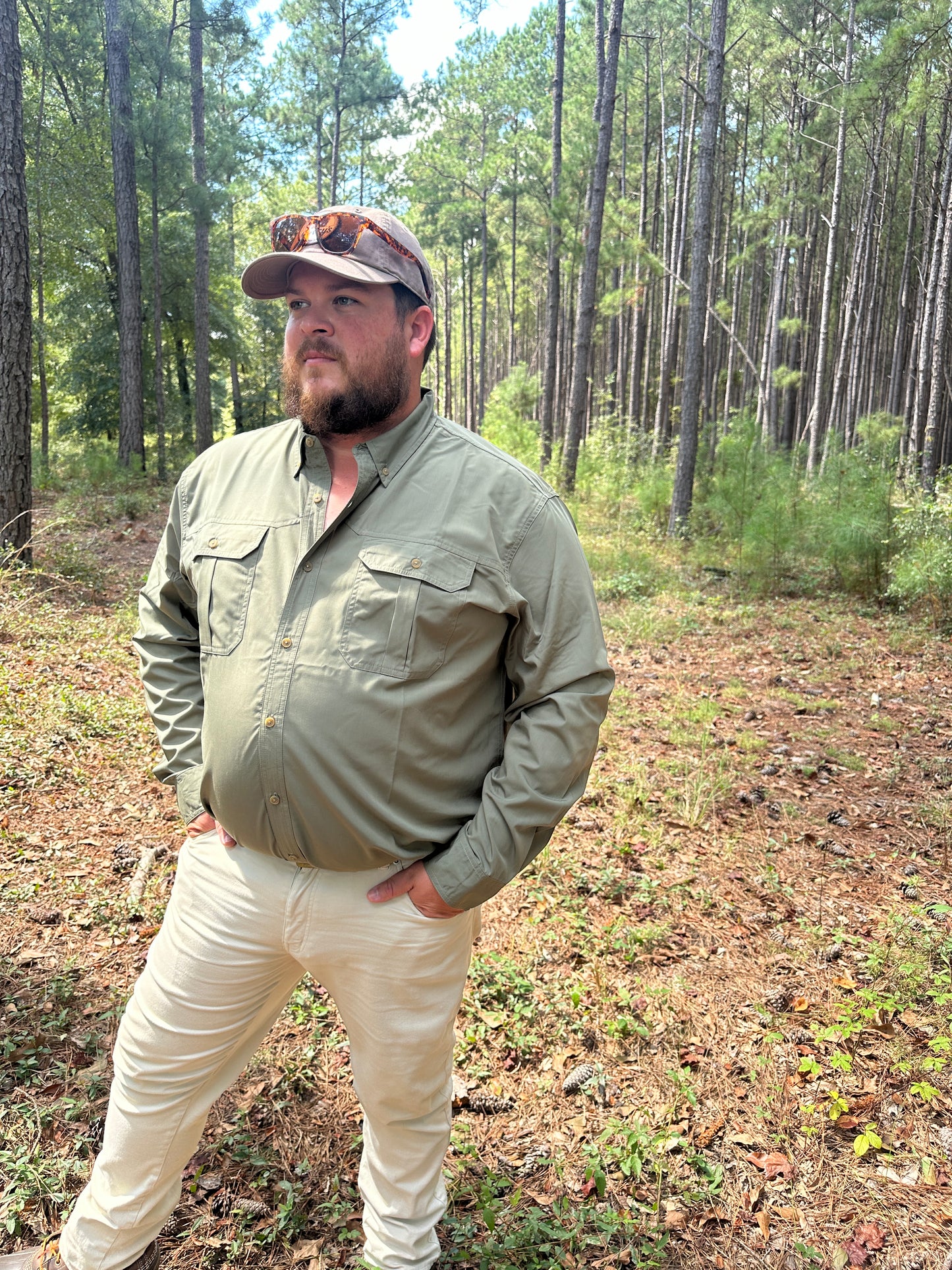 The Sporting Gent Airetex Rise Shirt (Dusty Olive)