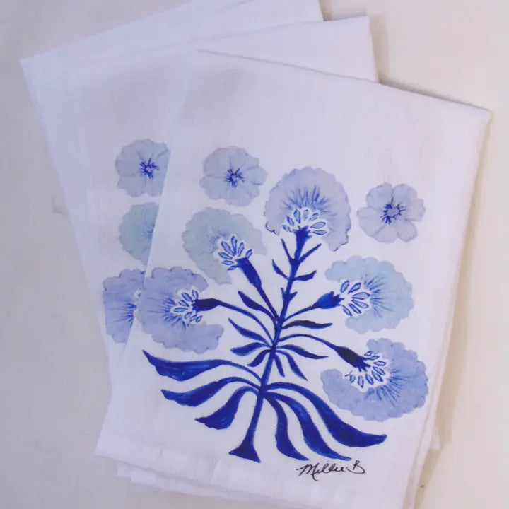 Poppy Love White Flour Sack Towel