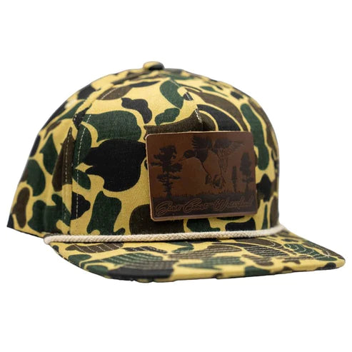 East Coast Waterfowl Old School Rope Leather Mallard Patch Snapback