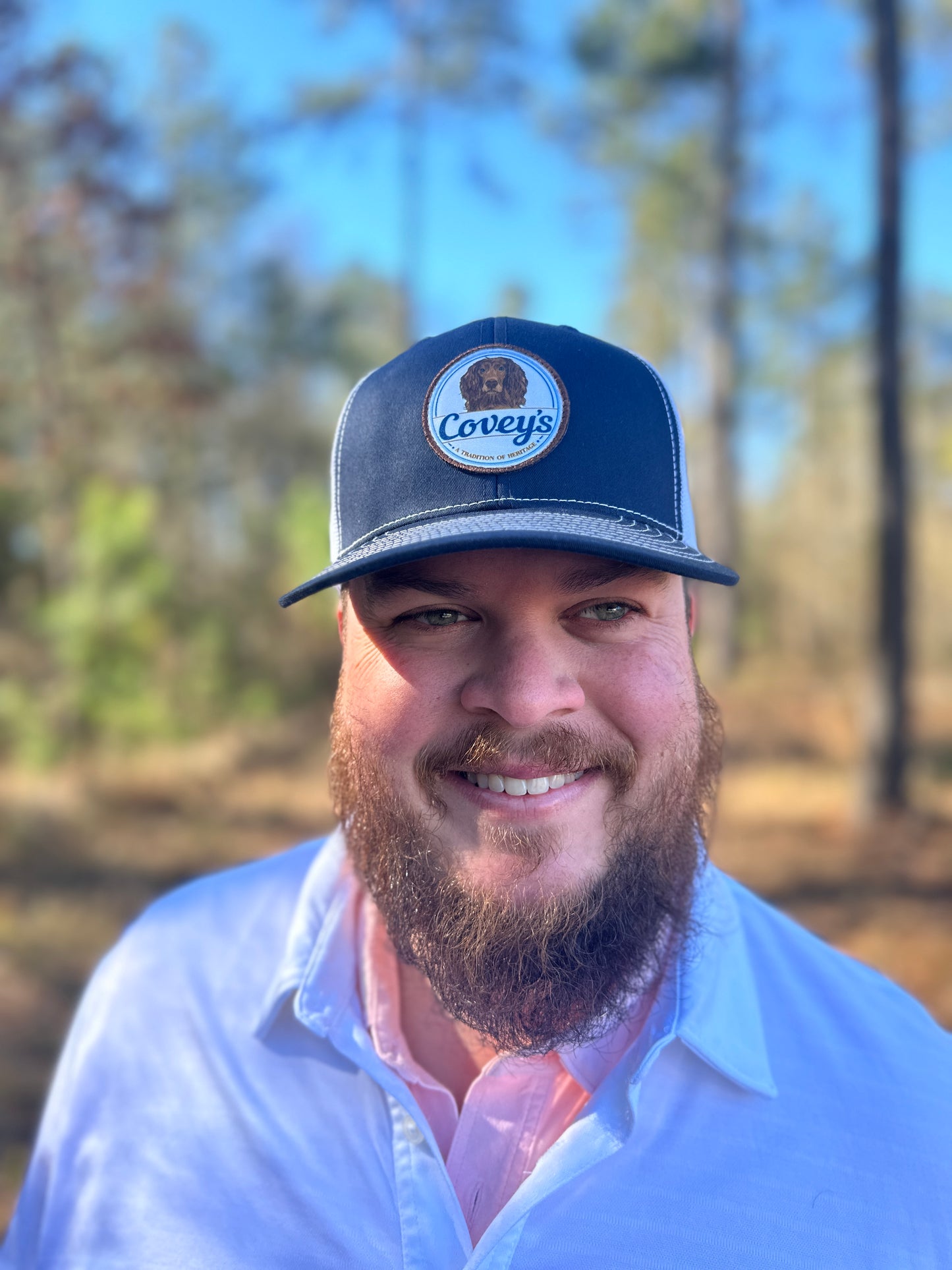 Covey's Patch Logo Hat Split Navy/White