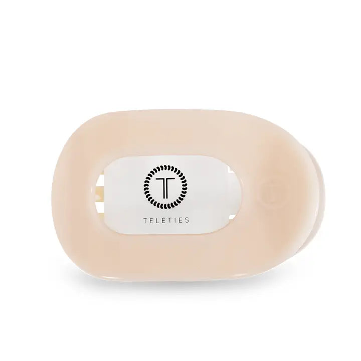 Teleties Almond Beige Small Flat Round Clip