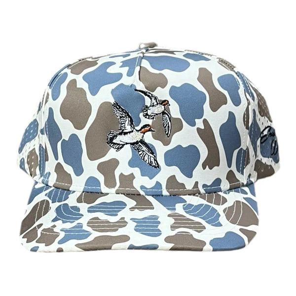 East Coast Waterfowl Bankin Teal Embroidered Hat- Blue Old School Camo