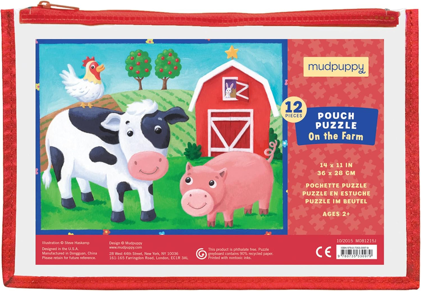 Mudpuppy On The Farm 12-Piece Pouch Puzzle