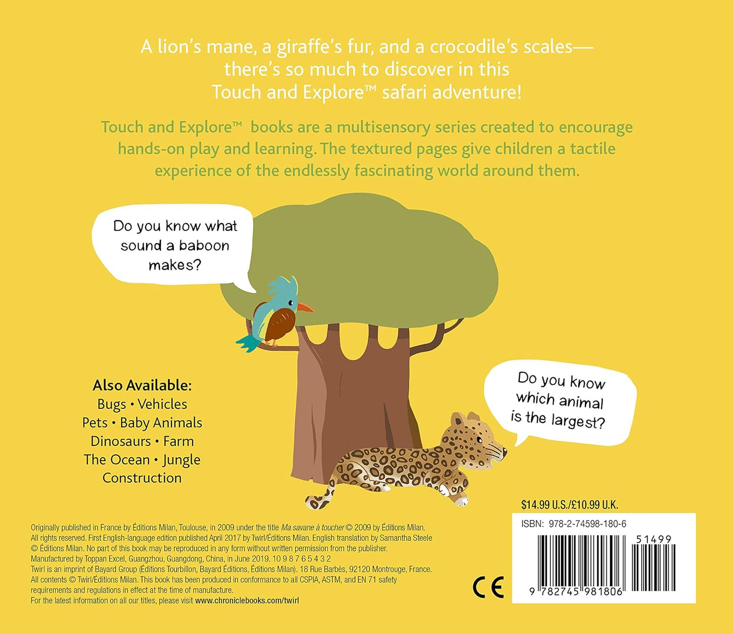 Touch and Explore Book: Safari - Hardcover