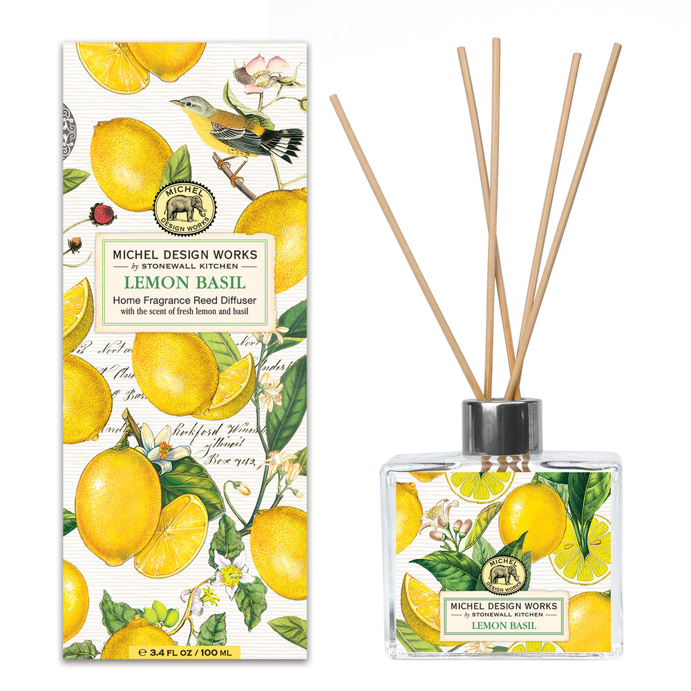 Michel Design Works Lemon Basil Home Fragrance Reed Diffuser