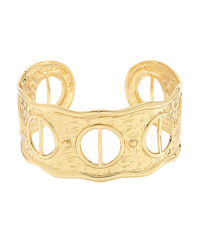 Textured Stainless Steel Cuff, Gold