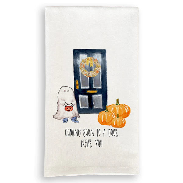 Coming Soon to a Door Near You Dishtowel