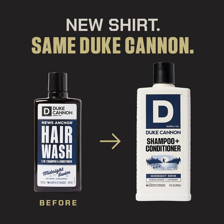 Duke Cannon Midnight Swim Shampoo + Conditioner