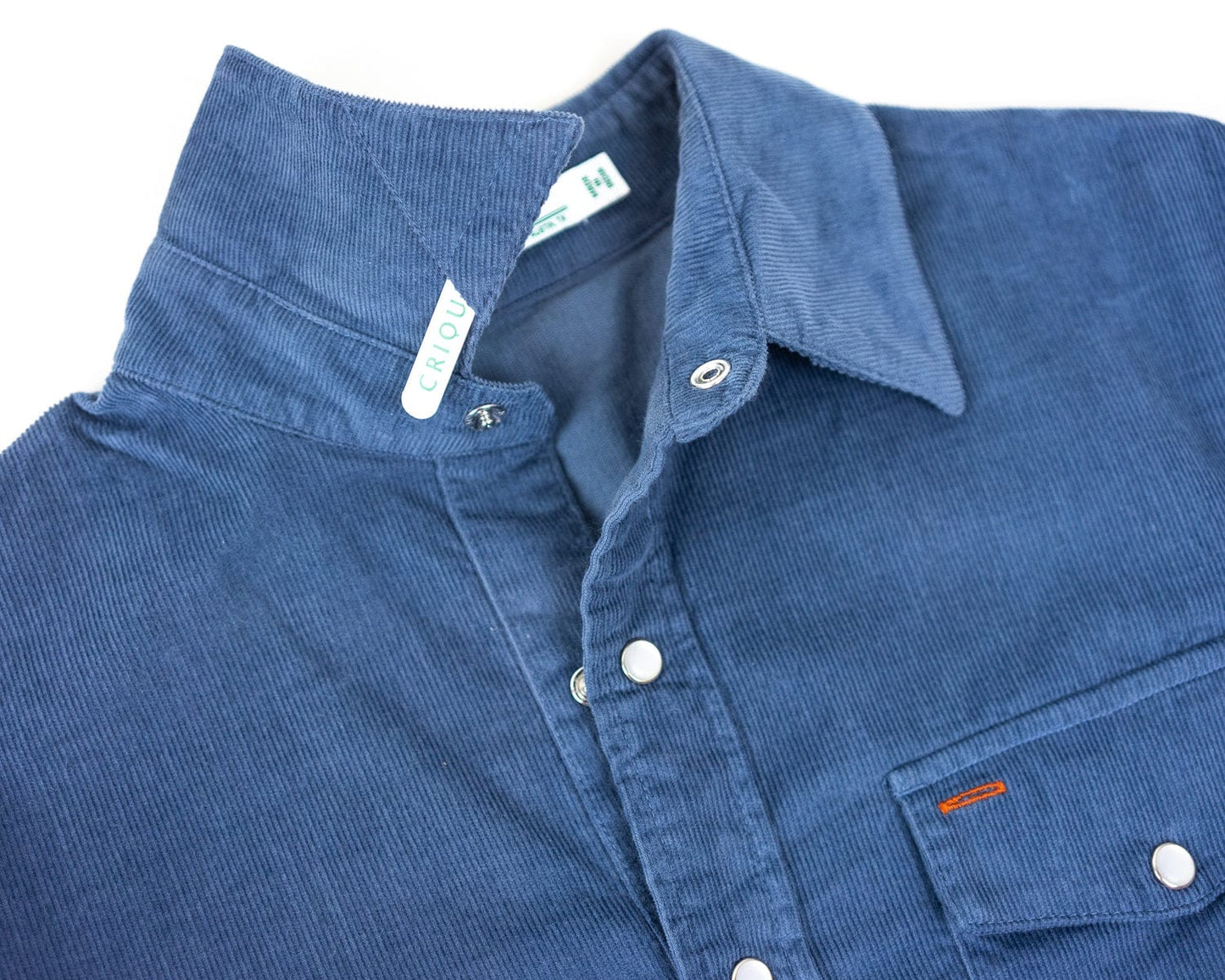 Criquet Corduroy Pearl Snap Slate Blue