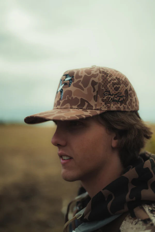East Coast Waterfowl Bankin Pintail Embroidered Hat- Brown Old School Camo