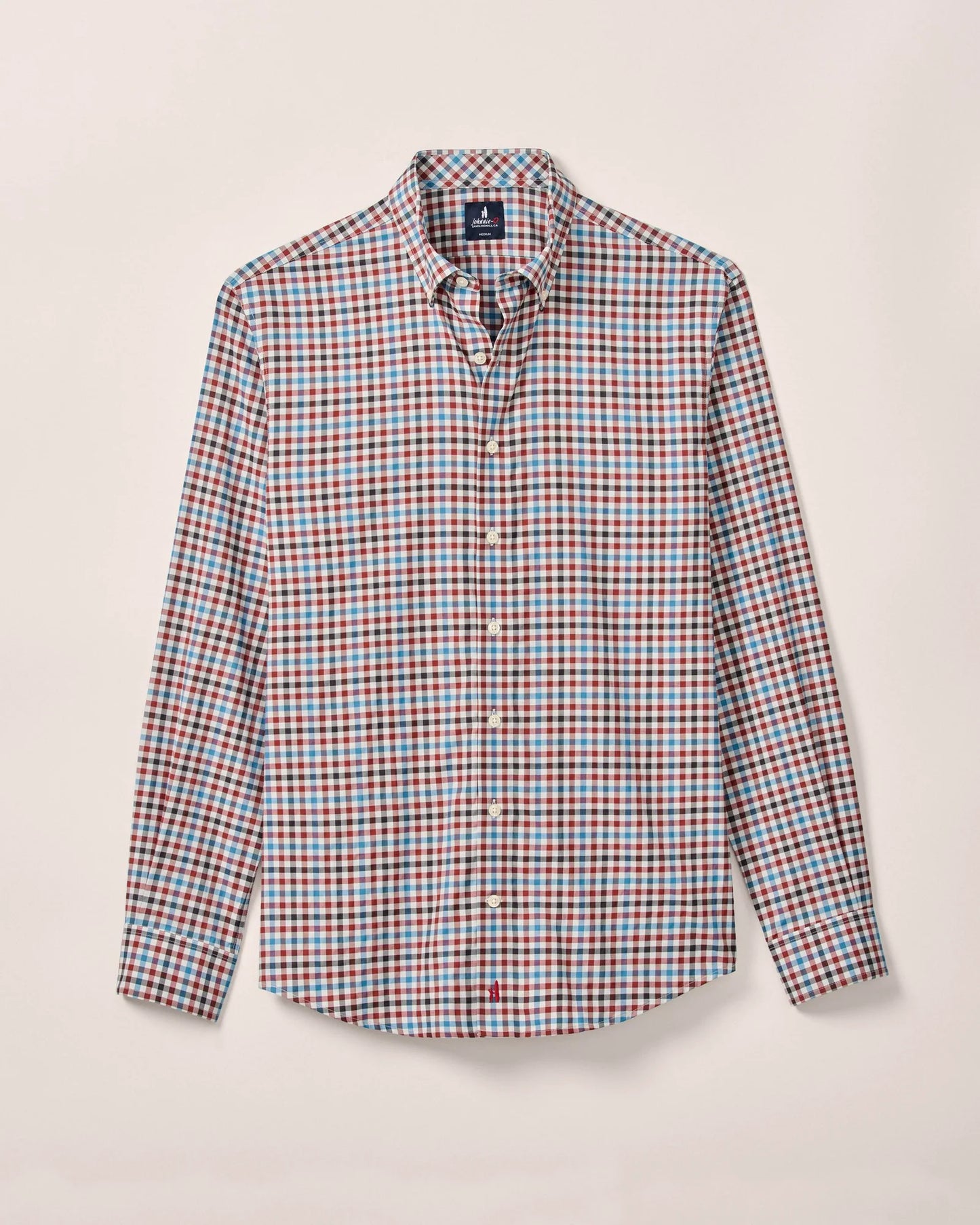 johnnie-O Featherweight Performance Button Down Shirt - Hartwick, Malibu Red