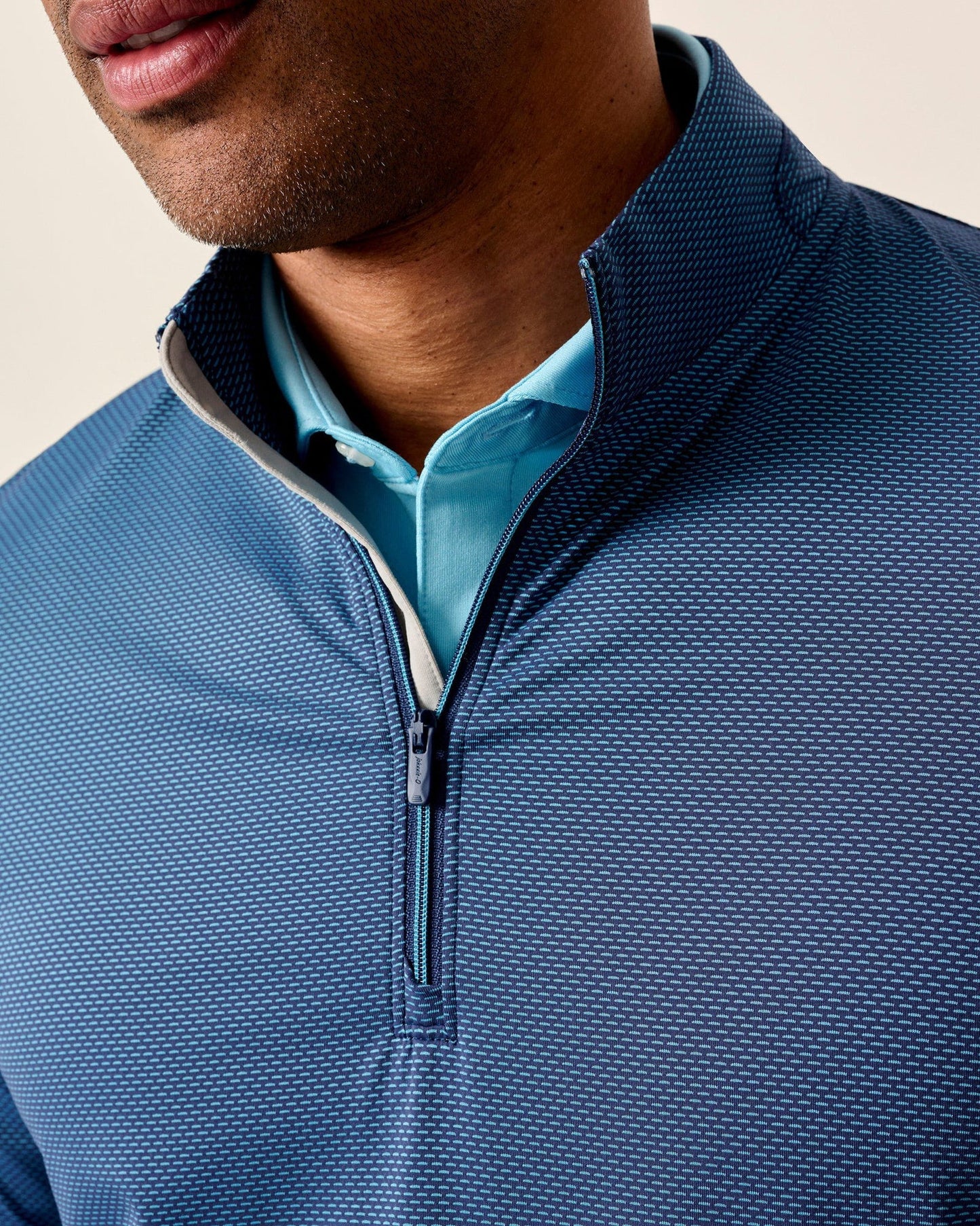 johnnie-O Jamie Jacquard Stretch 1/4-Zip Pullover, Navy Mahalo