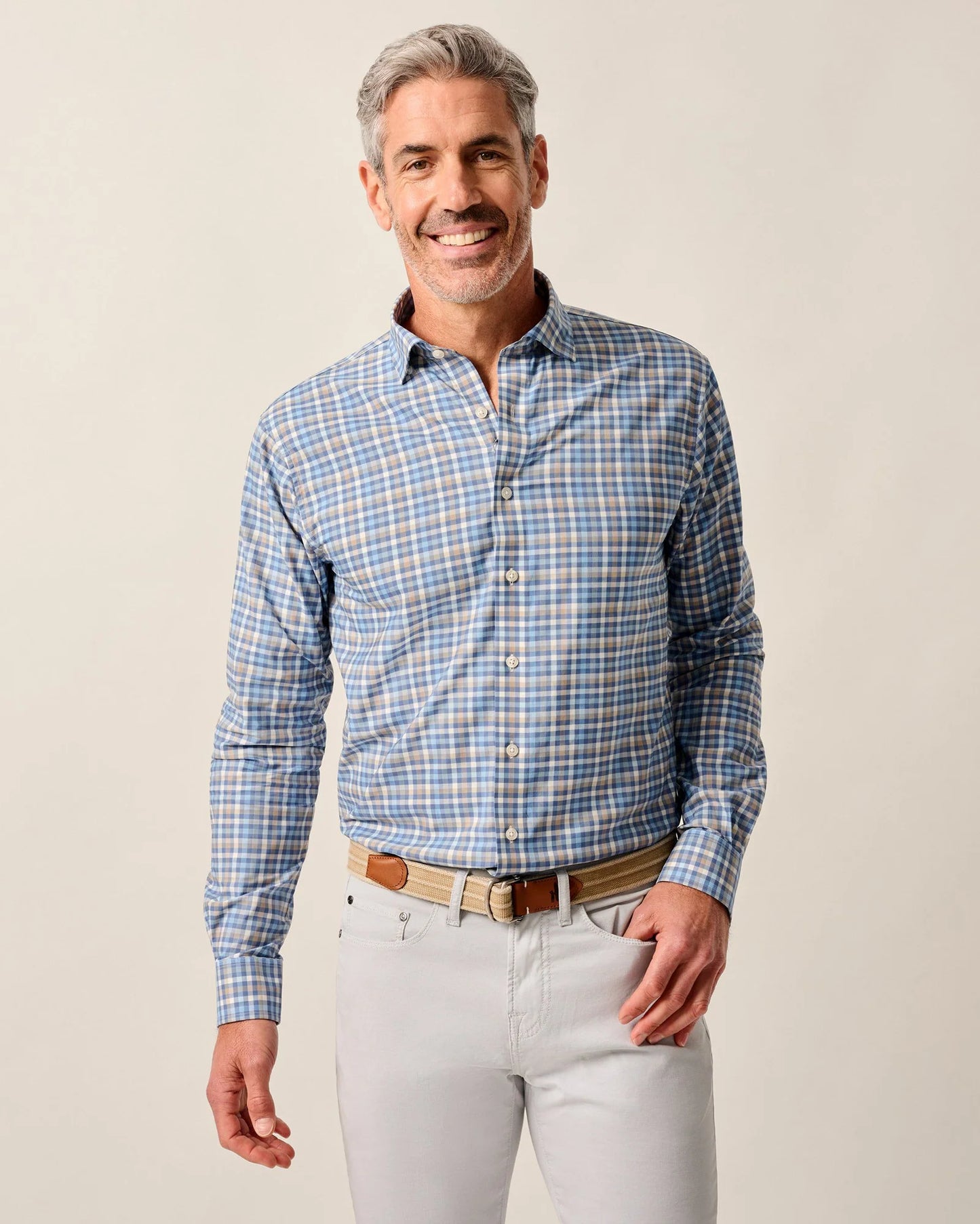 johnnie-O Featherweight Performance Button Down Shirt - Olie, Navy
