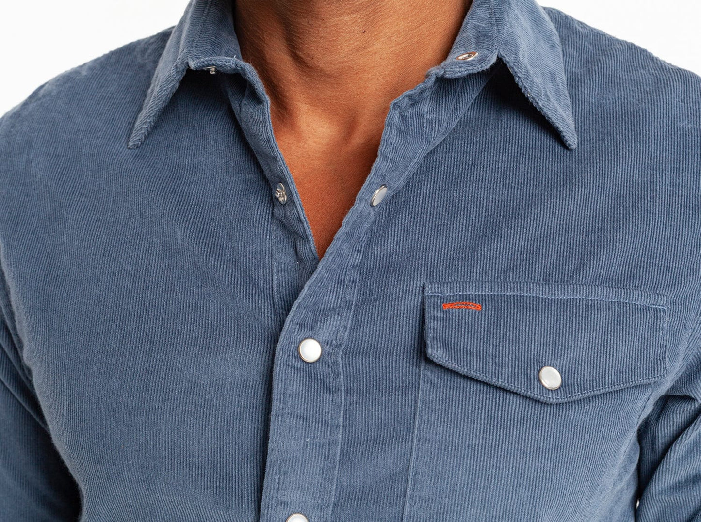 Criquet Corduroy Pearl Snap Slate Blue