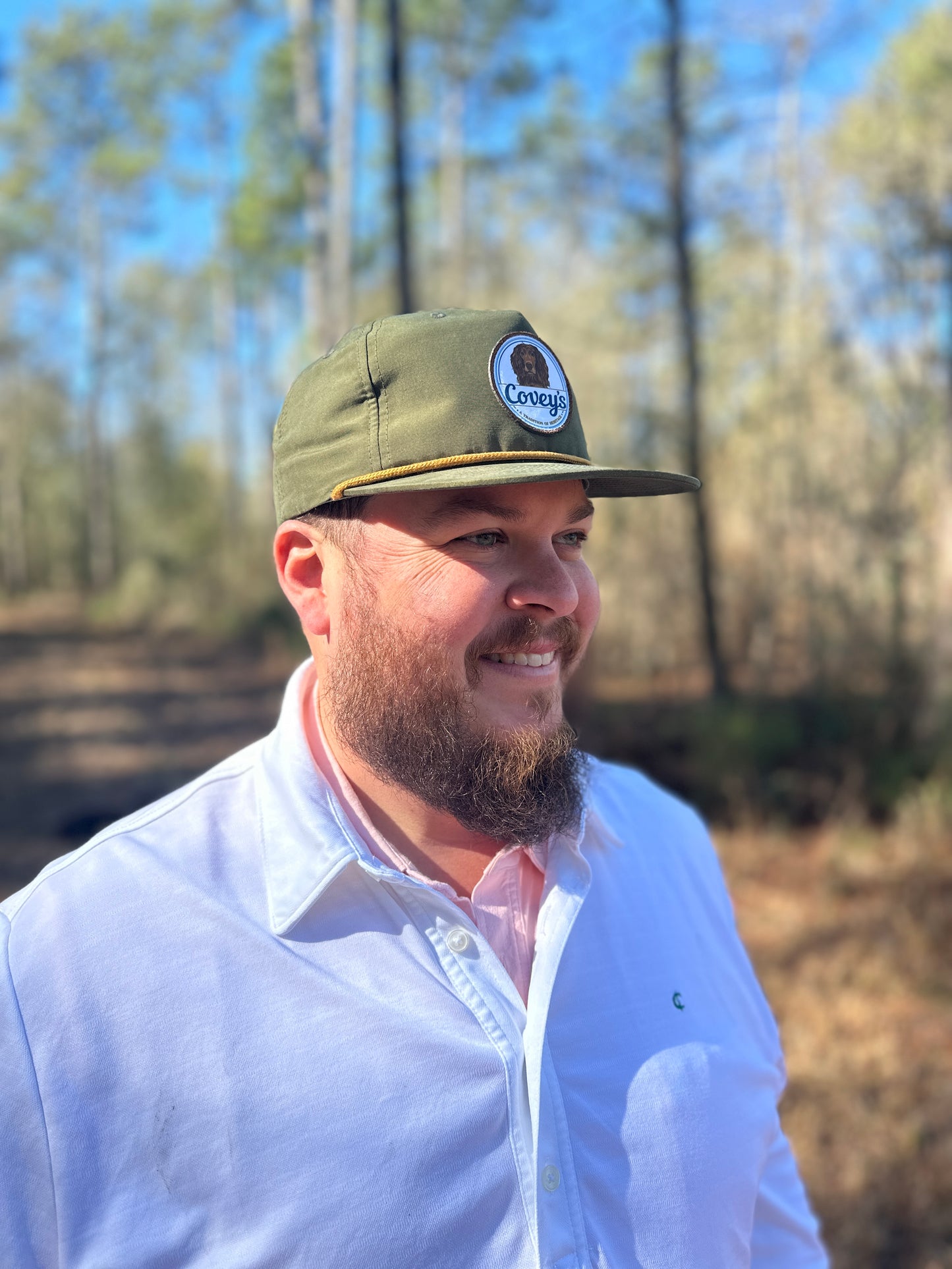 Covey's Patch Logo Hat Loden Green w/Gold Rope