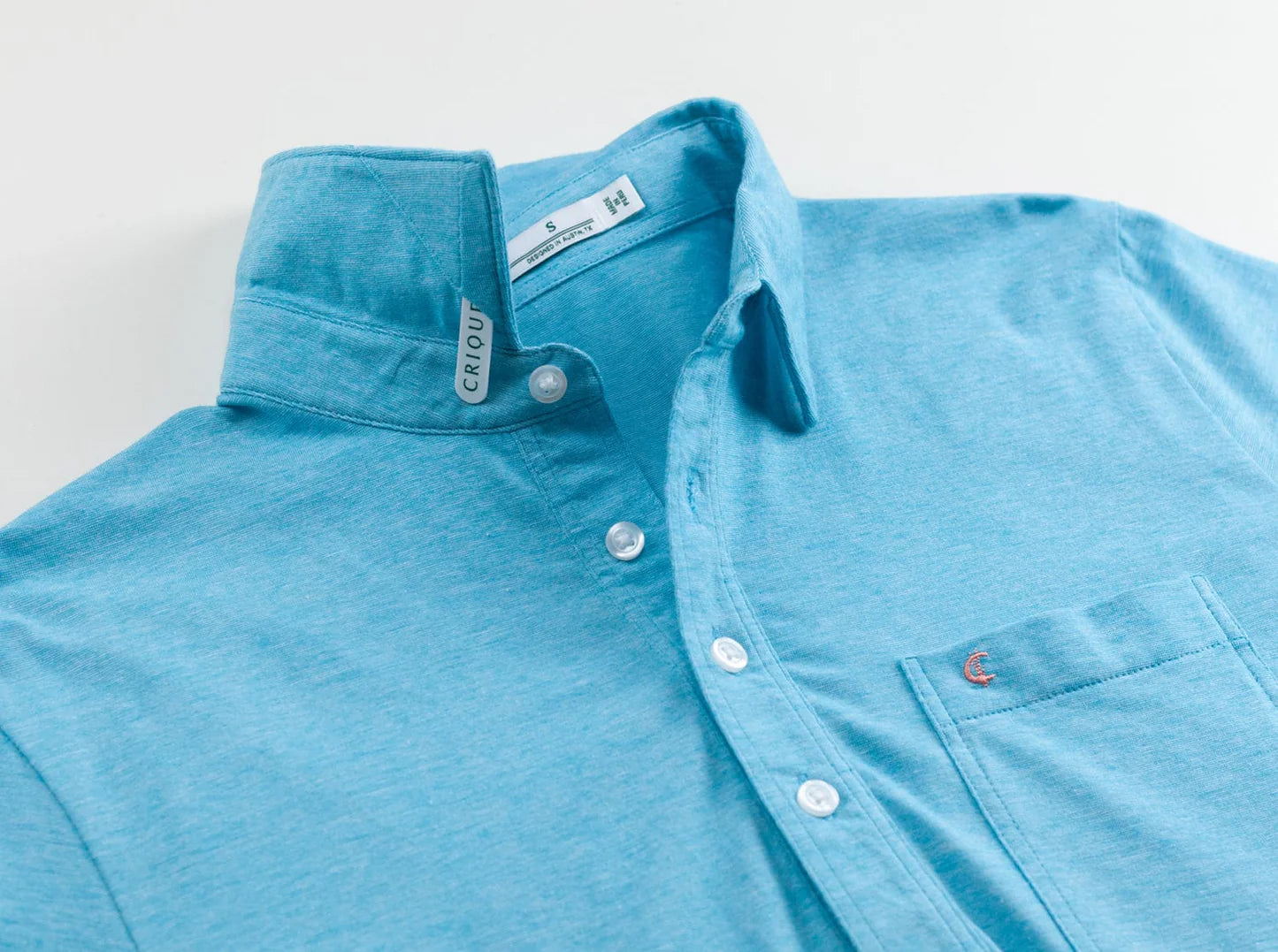 Criquet Top-Shelf Players Shirt Teal Microstripe