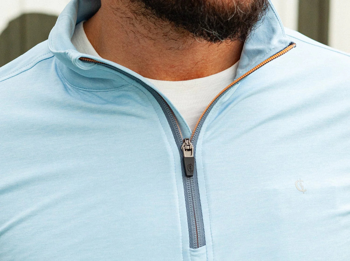 Criquet Feather Performance Pullover, Heather Blue