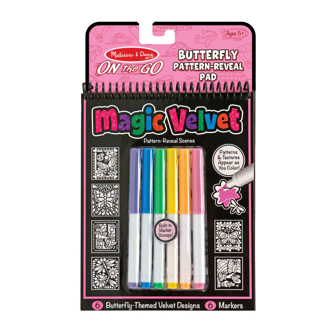 Melissa & Doug Magic Velvet Butterfly Scenes - On the Go Travel Activity