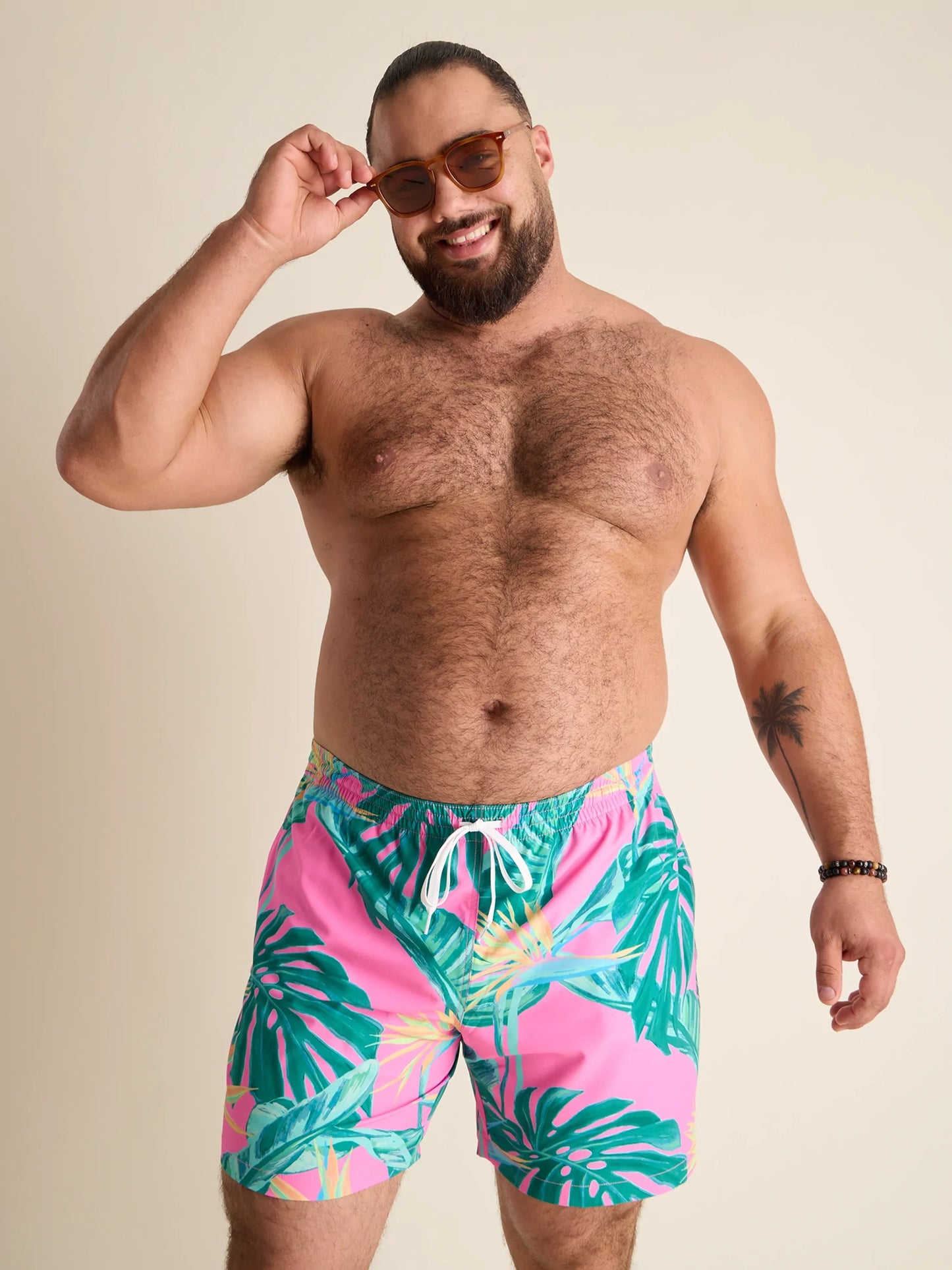Chubbies The Birds of Paradise Lined Classic Swim Trunk, Pink Birds of Paradise