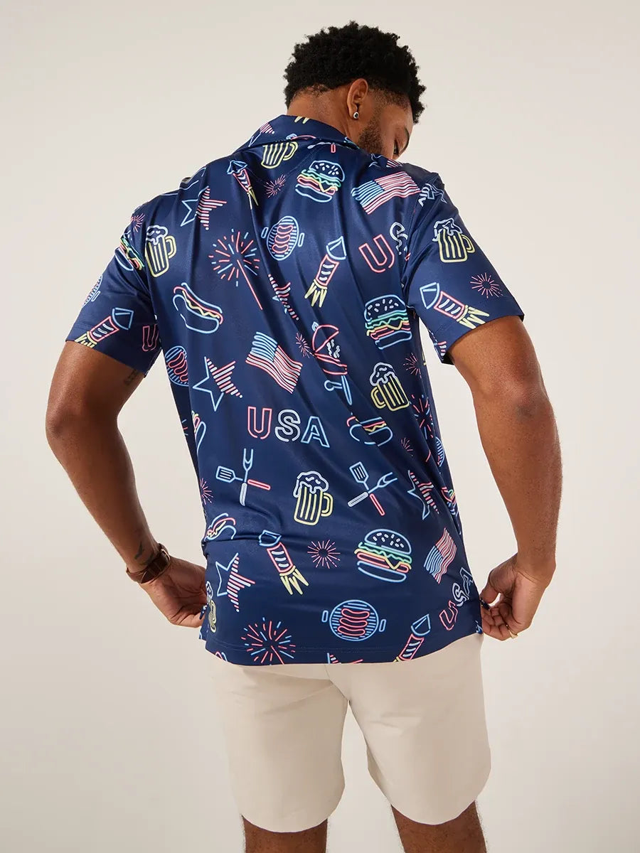 Chubbies The Patriotic Light Performance Polo, Navy Graphics