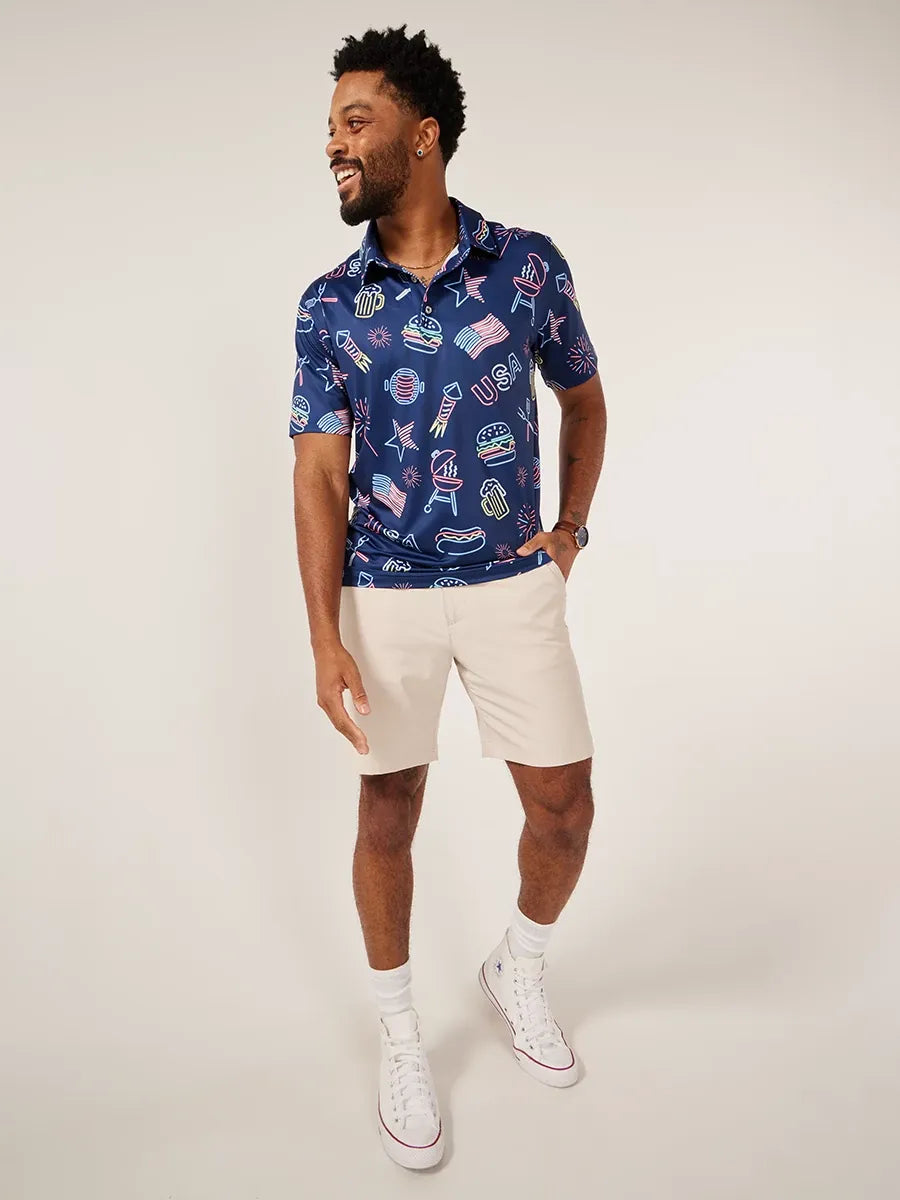 Chubbies The Patriotic Light Performance Polo, Navy Graphics