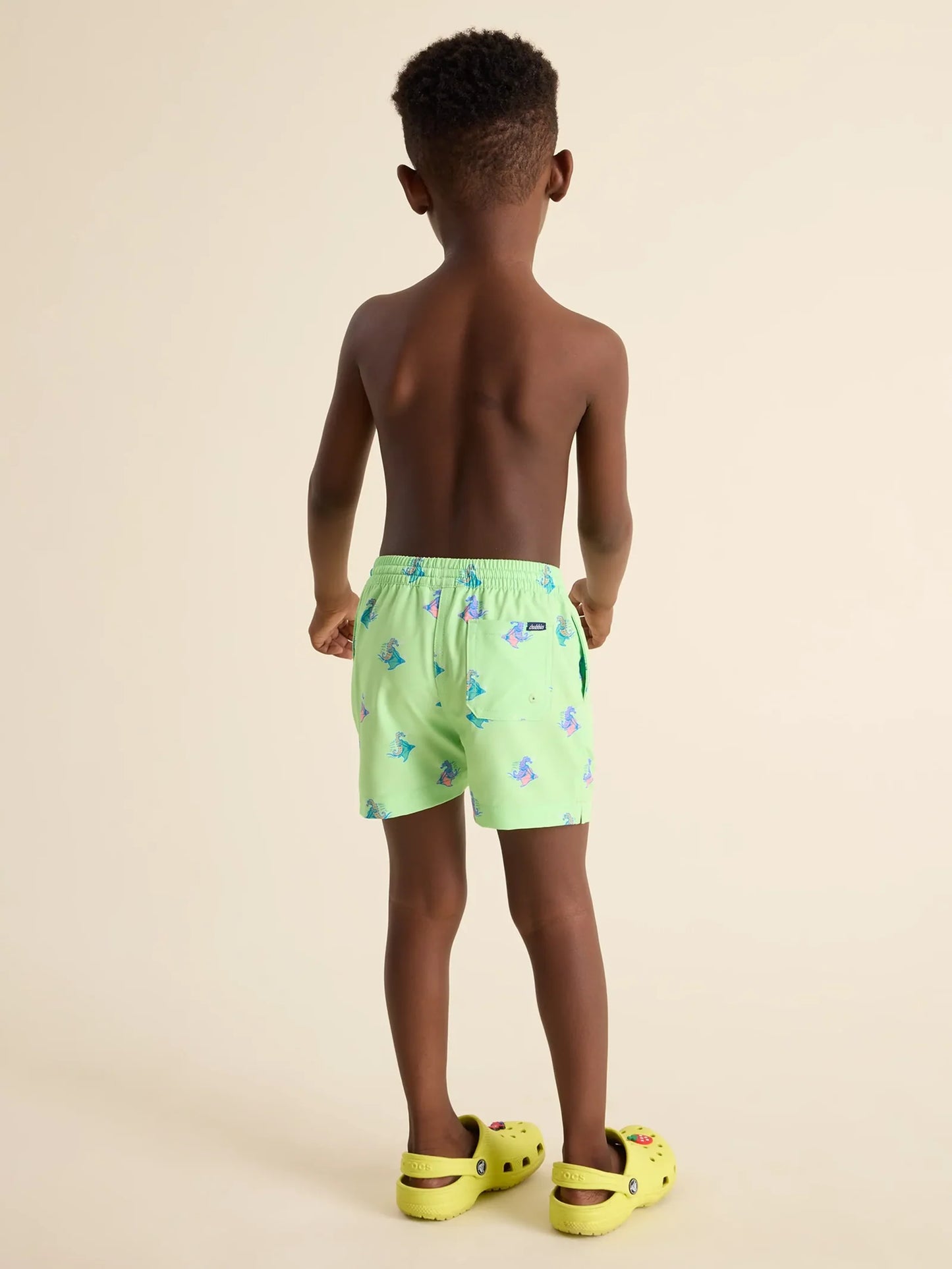 Chubbies The Seahorsin' Arounds Toddler Classic Swim Trunk, Lime Seahorse Riding a Stingray